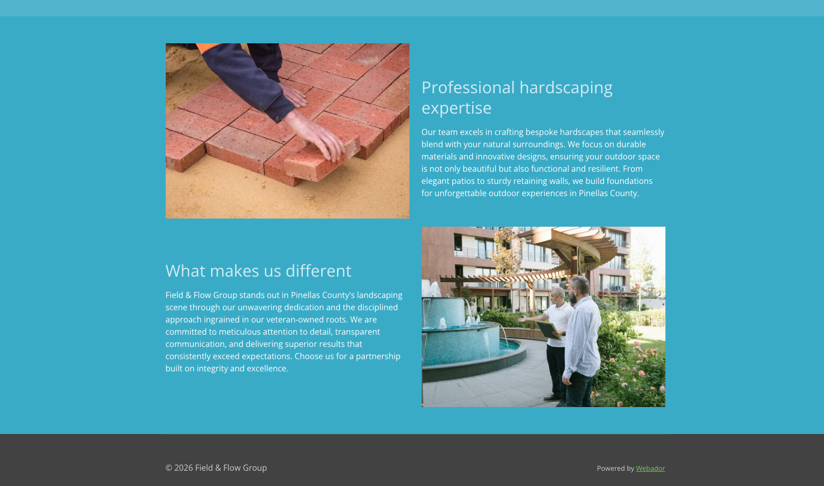 Field & Flow Group refreshed brand and about section
